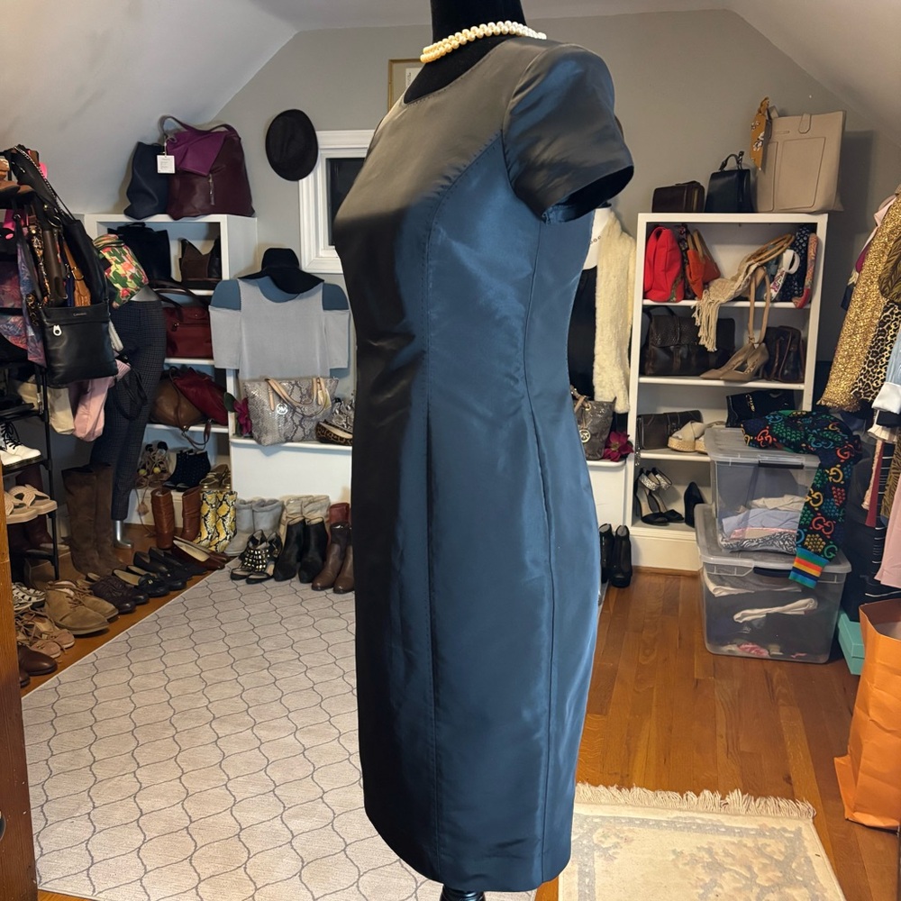 BROOKS BROTHERS Stunning Petite Black Taffeta Sheath Dress | Size 0P - Picture 6 of 10